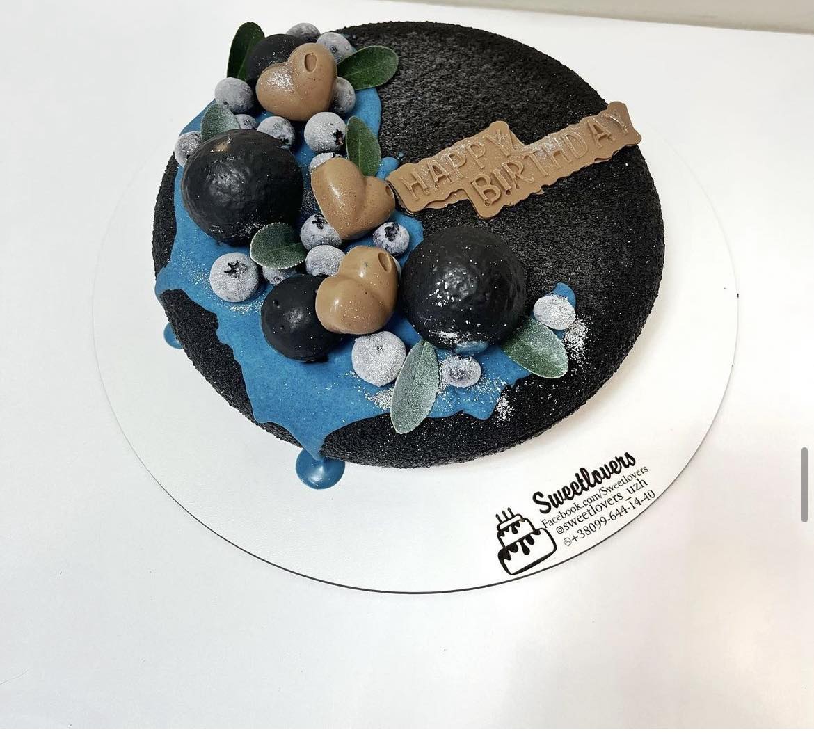 A placeholder cakes with #453882 background.